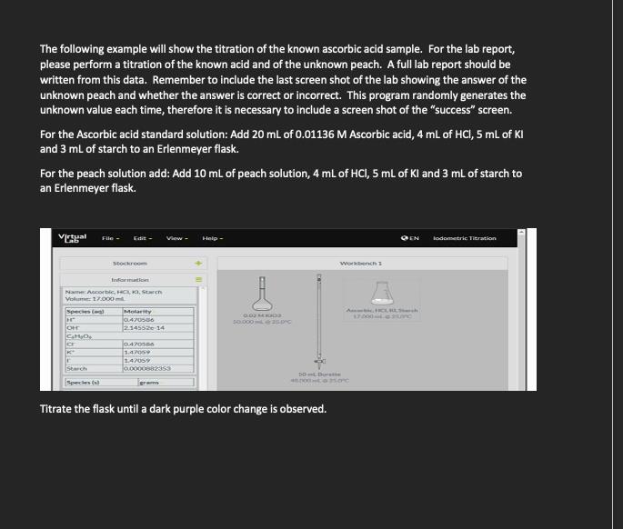 Colorimetric Titration Experiment Determine the