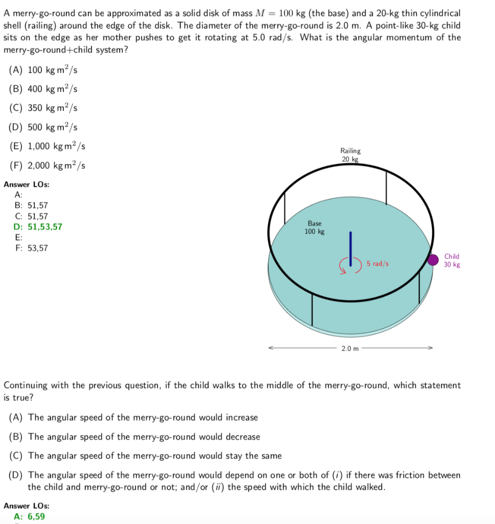 Solved A Merry-go-round Can Be Approximated As A Solid Disk | Chegg.com