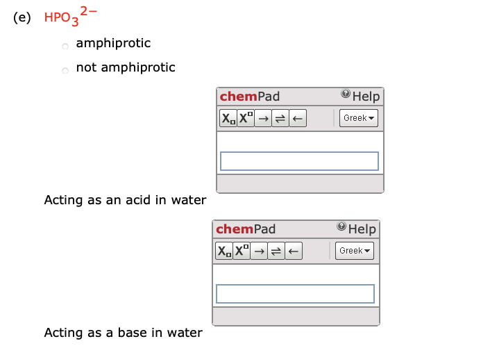 Solved State which of the following species are amphiprotic