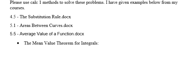 Solved Please use calc 1 methods to solve these problems. I | Chegg.com