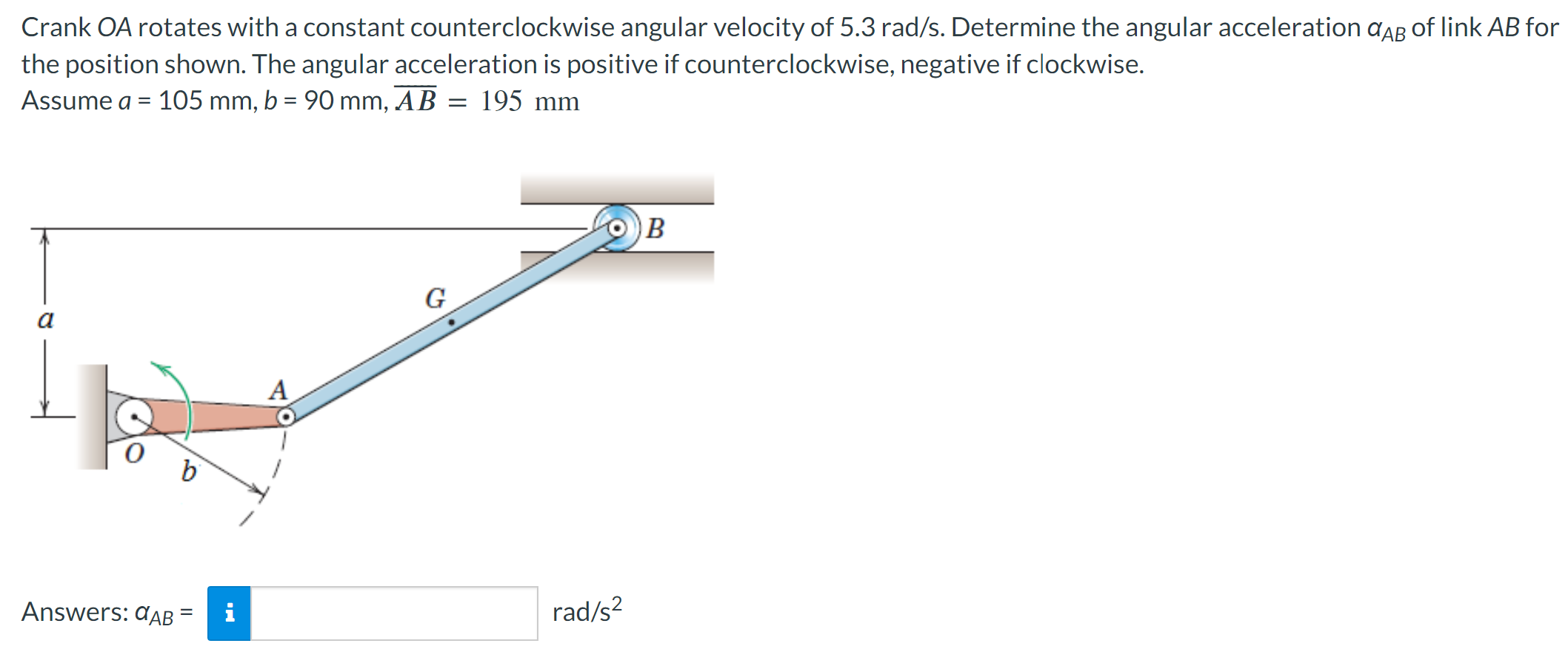 Solved Crank OA Rotates With A Constant Counterclockwise | Chegg.com