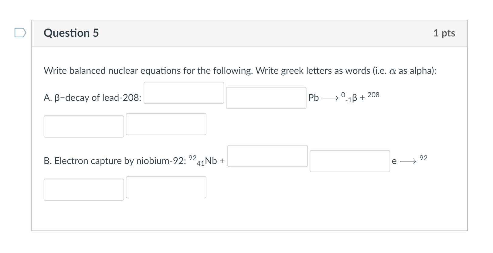 Solved Write Balanced Nuclear Equations For The Following. | Chegg.com