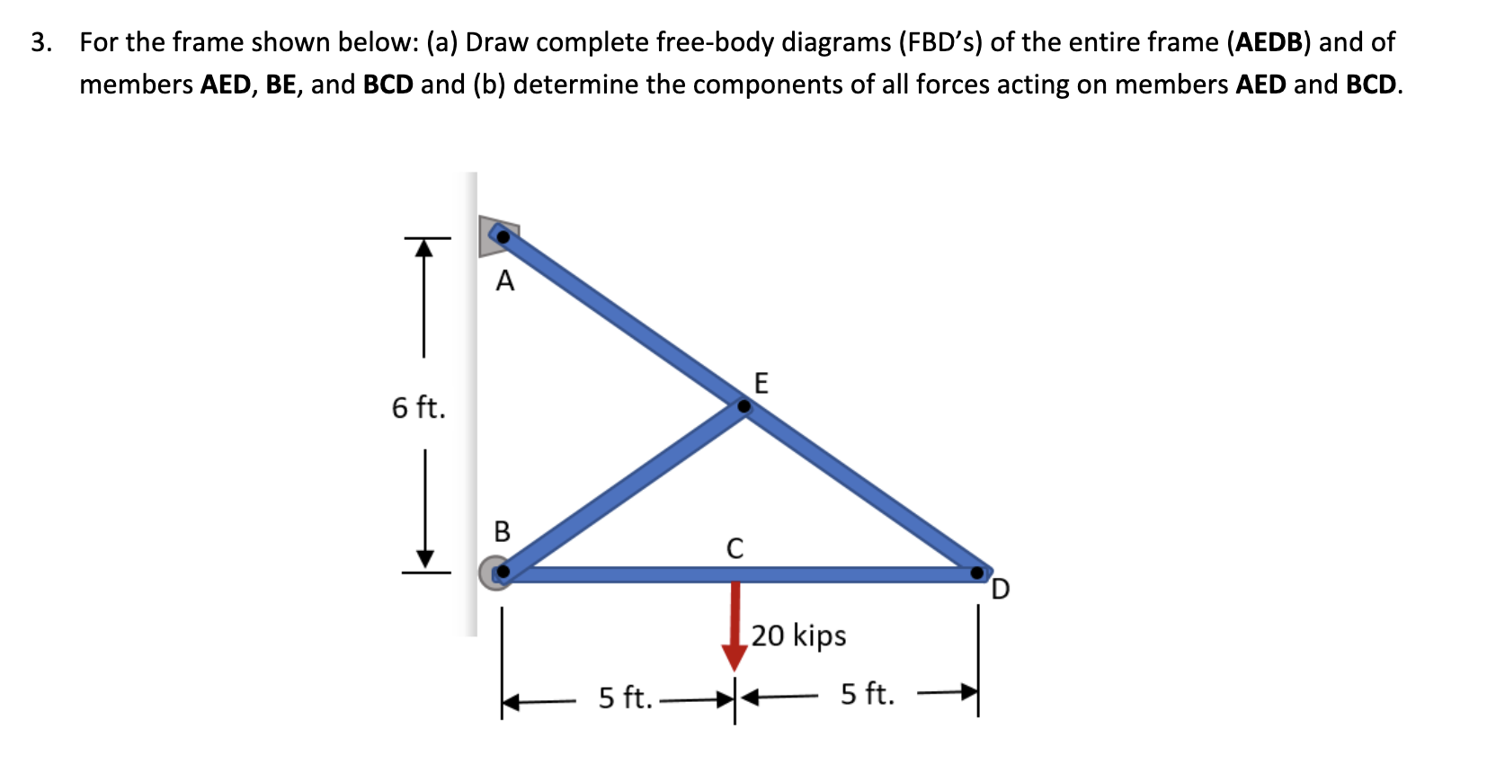 Solved Complete FBD’s Of Each Frame Member Used As Part Of | Chegg.com