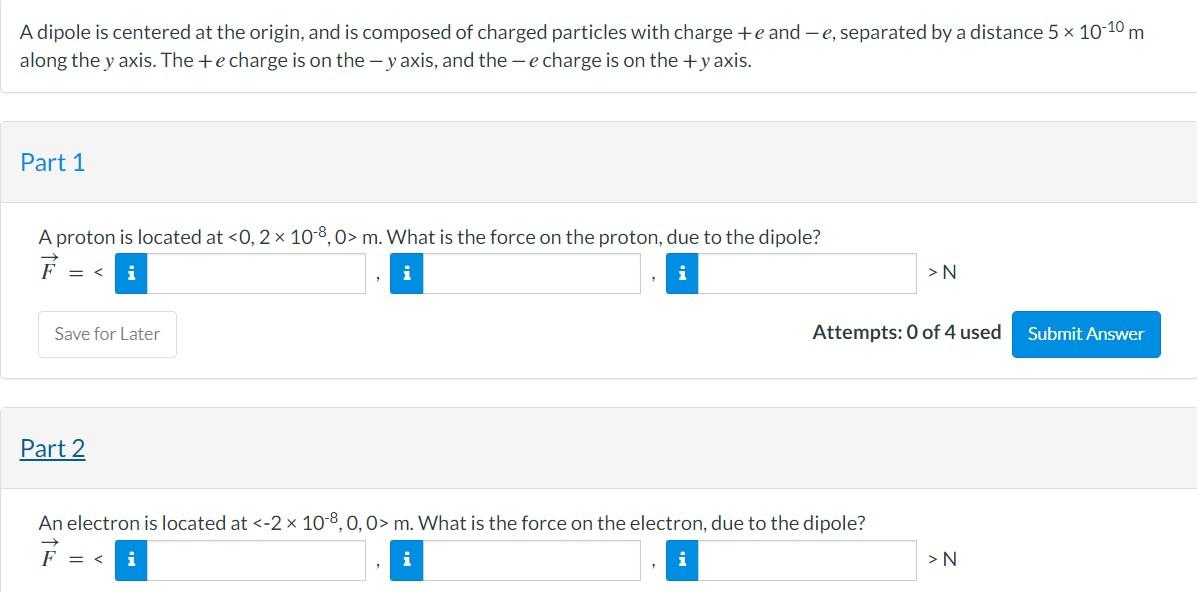 Solved A dipole is centered at the origin, and is composed | Chegg.com