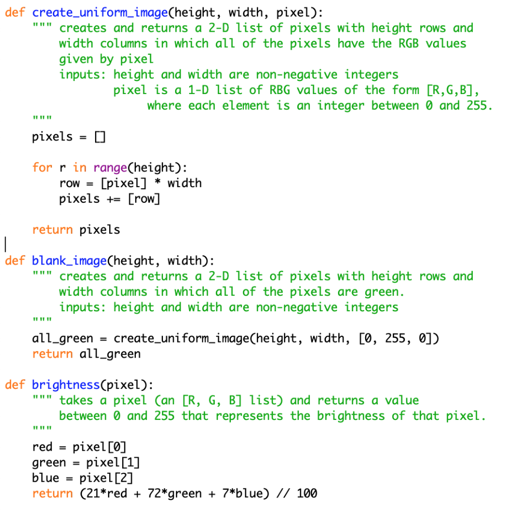 Solved 4. Write a function extract(pixels, rmin, rmax, cmin, | Chegg.com