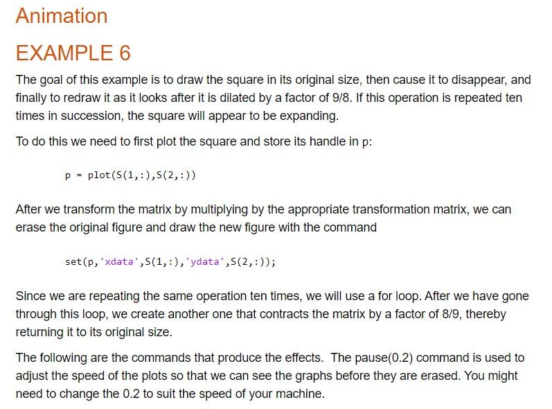 Solved Help with MATLAB please Please look at example 6 | Chegg.com
