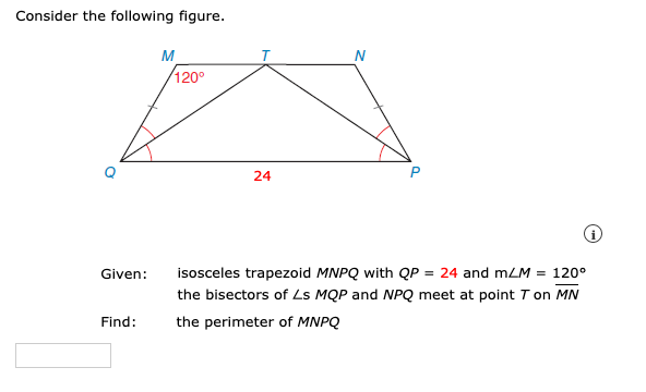 Solved Consider the following figure. M N 120° 24 Given: | Chegg.com