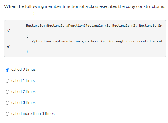 Solved When the following member function of a class | Chegg.com