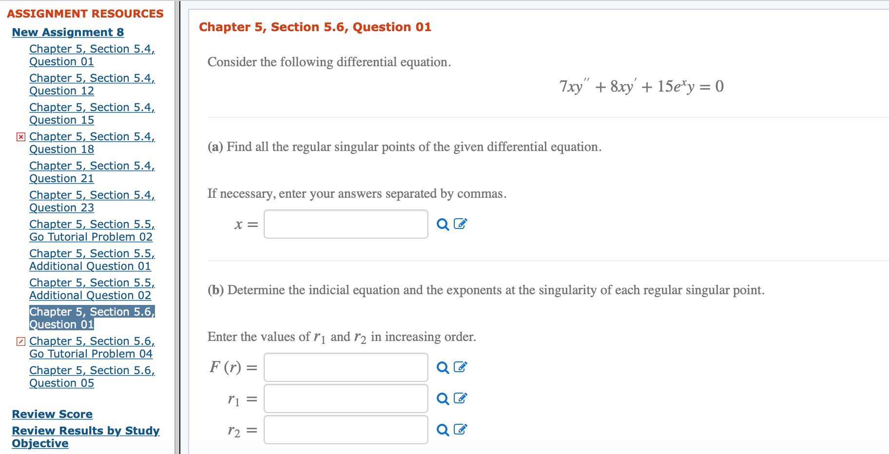 Solved ASSIGNMENT RESOURCES Chapter 5, Section 5.6, Question | Chegg.com