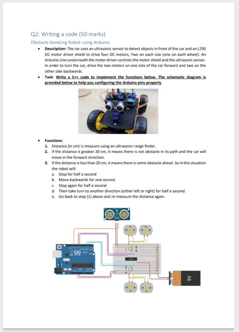 Obstacle avoiding robot using arduino best sale and l293d