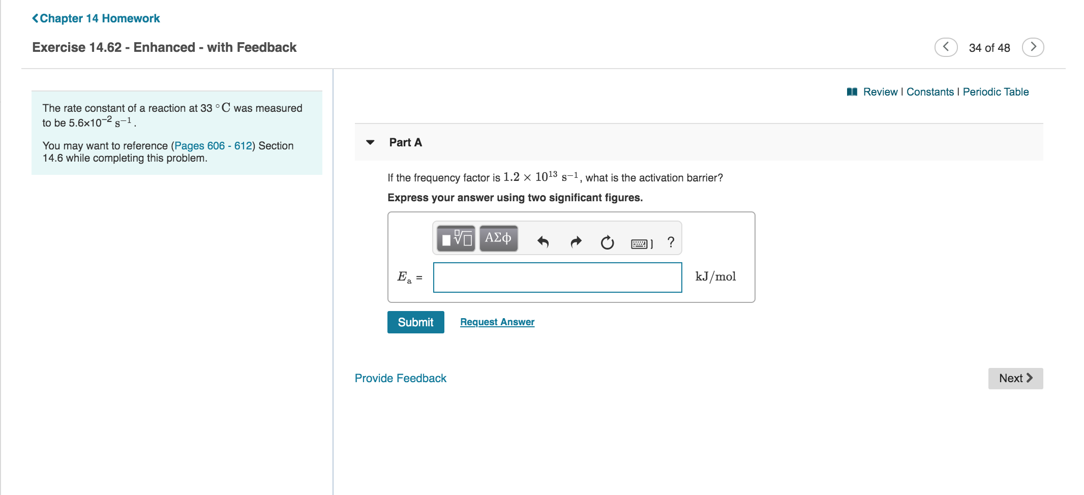 Solved The Rate Constant Of A Reaction At C Was Measured Chegg Com