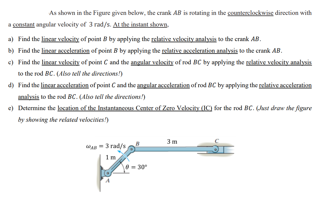 As Shown In The Figure Given Below, The Crank AB Is | Chegg.com