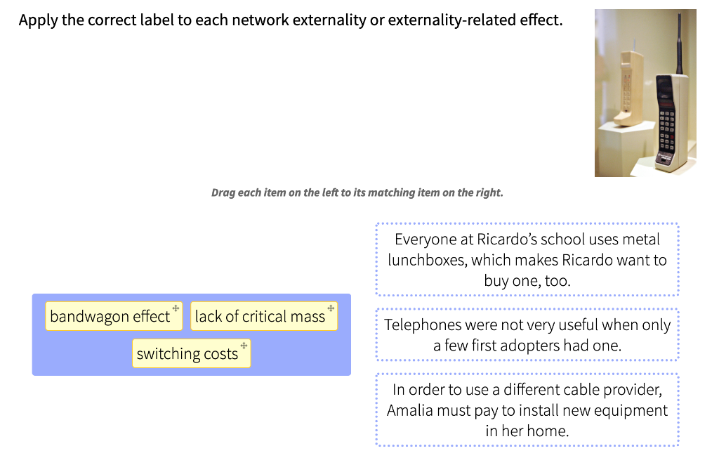 Solved Apply the correct label to each network externality