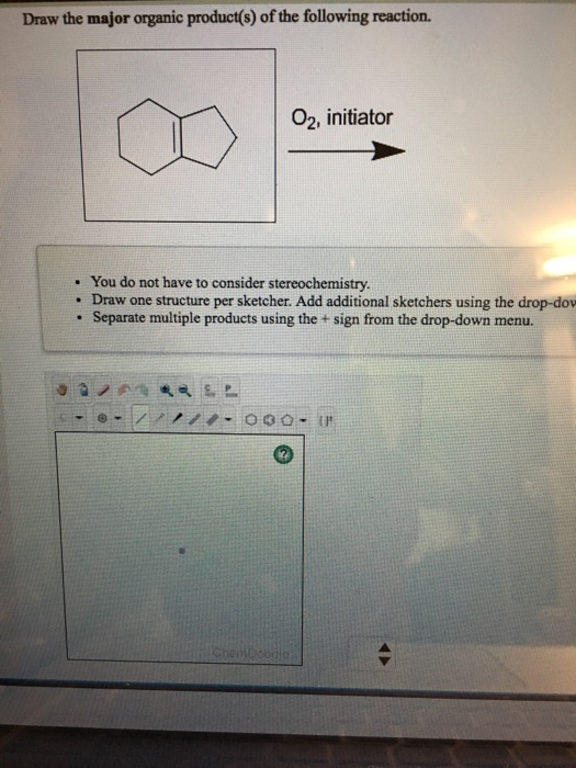 Solved Draw the major organic product(s) of the following | Chegg.com