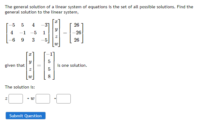 Solved The general solution of a linear system of equations | Chegg.com