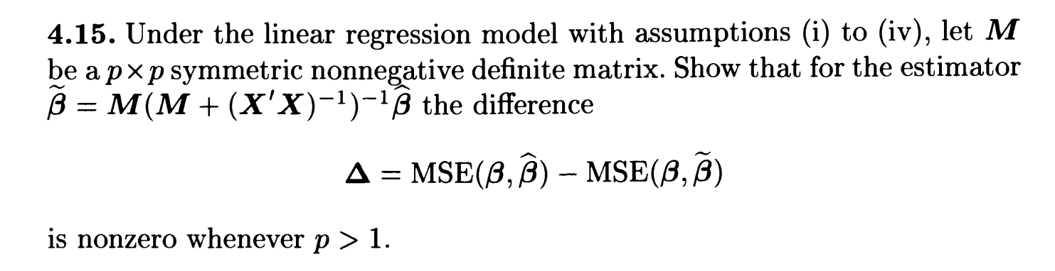 Solved 4.15. Under the linear regression model with | Chegg.com