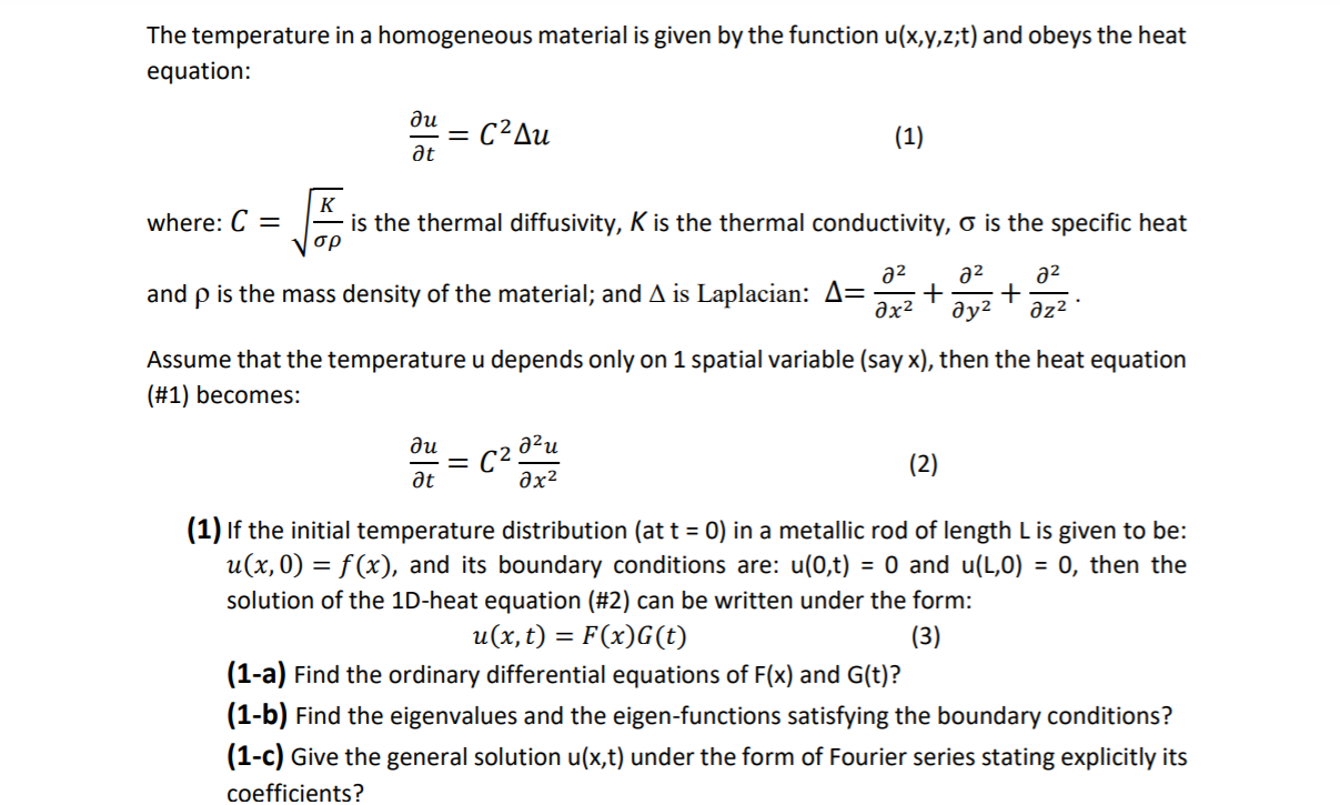 Solved The temperature in a homogeneous material is given by | Chegg.com