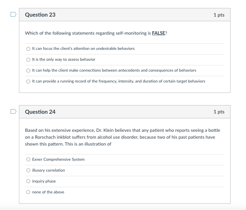 Which Of The Following Statements Regarding Employee Monitoring Is False Solved Question 23 1 pts Which of the following statements | Chegg.com