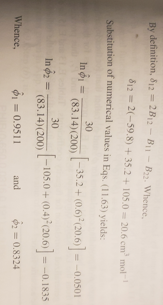 Solved By Definition, δ 12 = 2B12-B11-B22. Whence, 012 = | Chegg.com