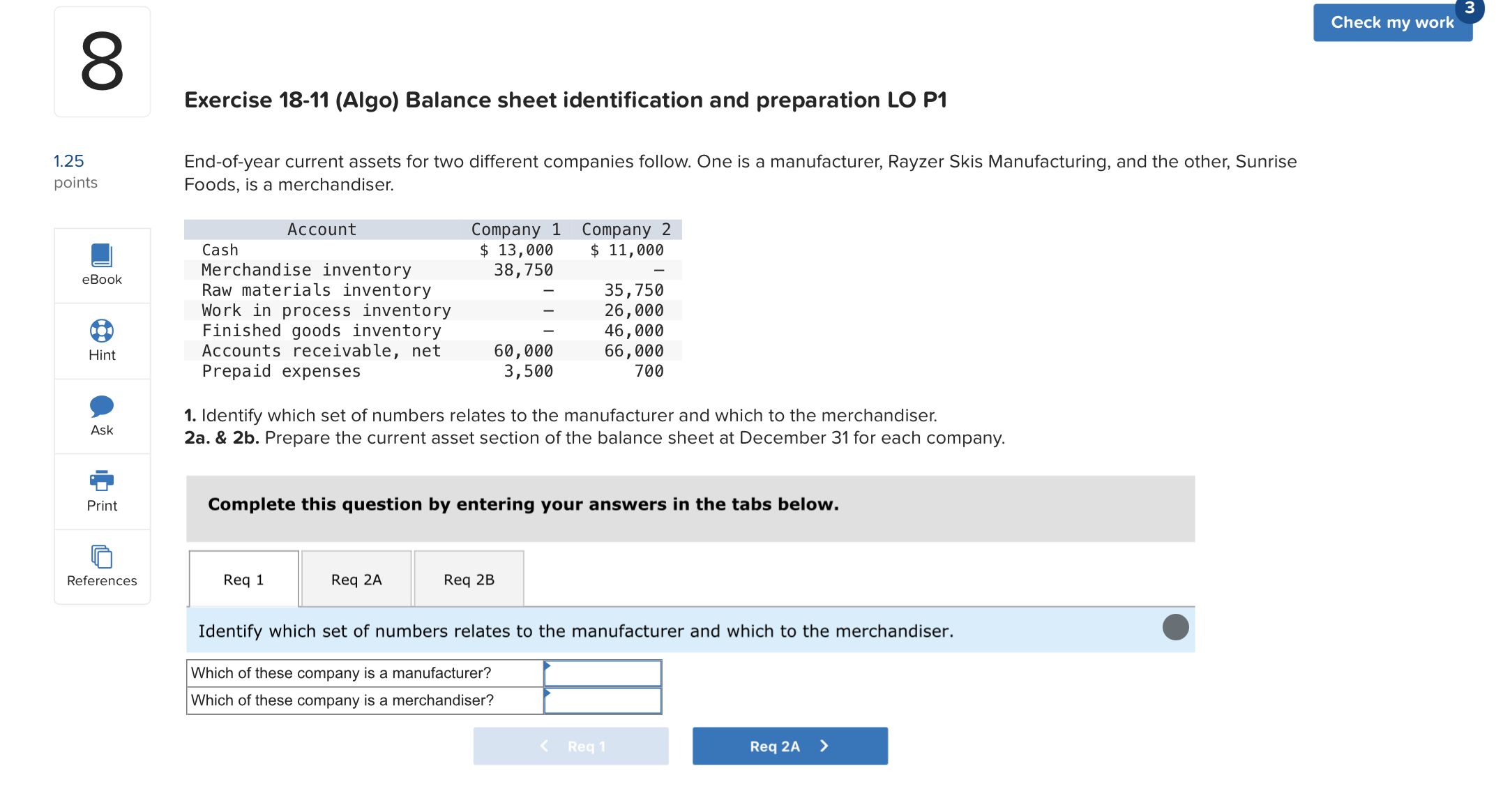 Solved Exercise 18-11 (Algo) Balance Sheet Identification | Chegg.com