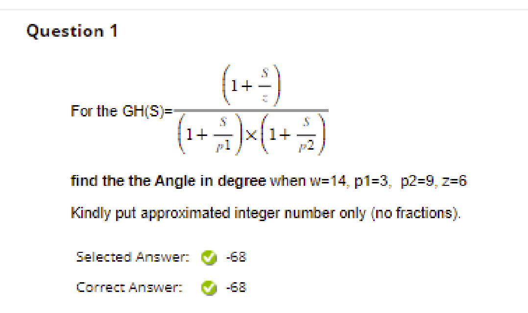 Solved Question For The Gh S S Z S P