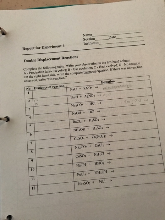 Solved Name- Section Instructor Date Report for Experiment 4 | Chegg.com