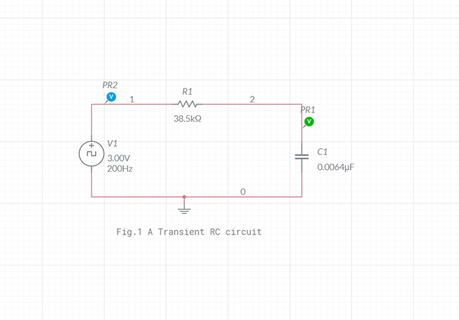 Solved PR2 R1 1 N PR1 38.5k92 + V1 3.00v 200Hz C1 0.0064uF | Chegg.com