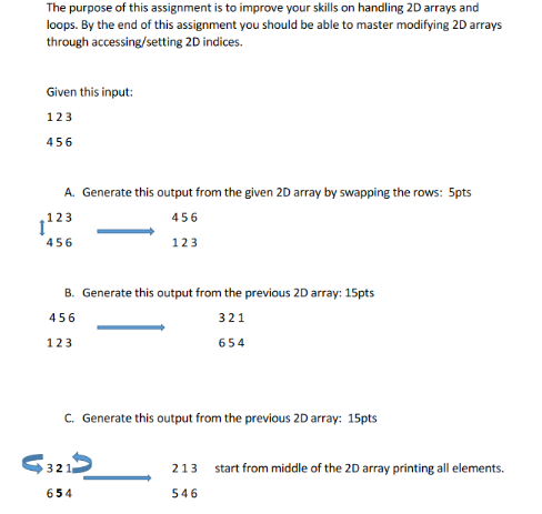 assignment 9 2d arrays