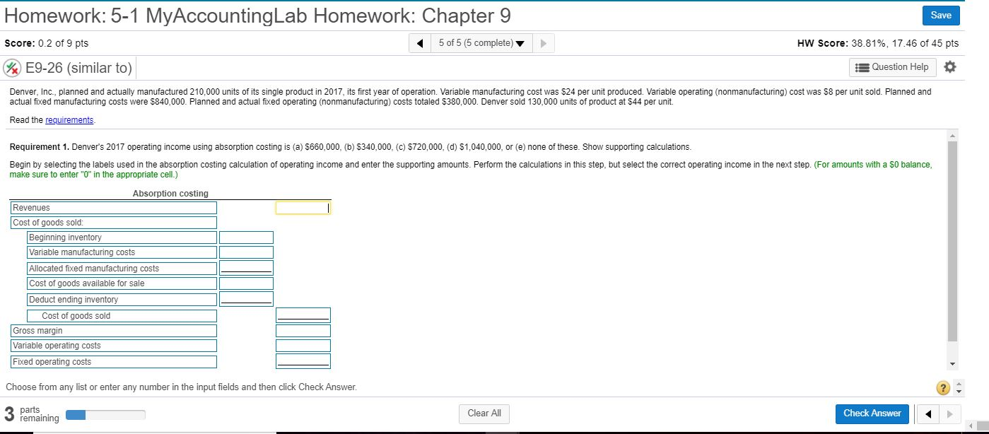 5 1 myaccountinglab homework chapter 9