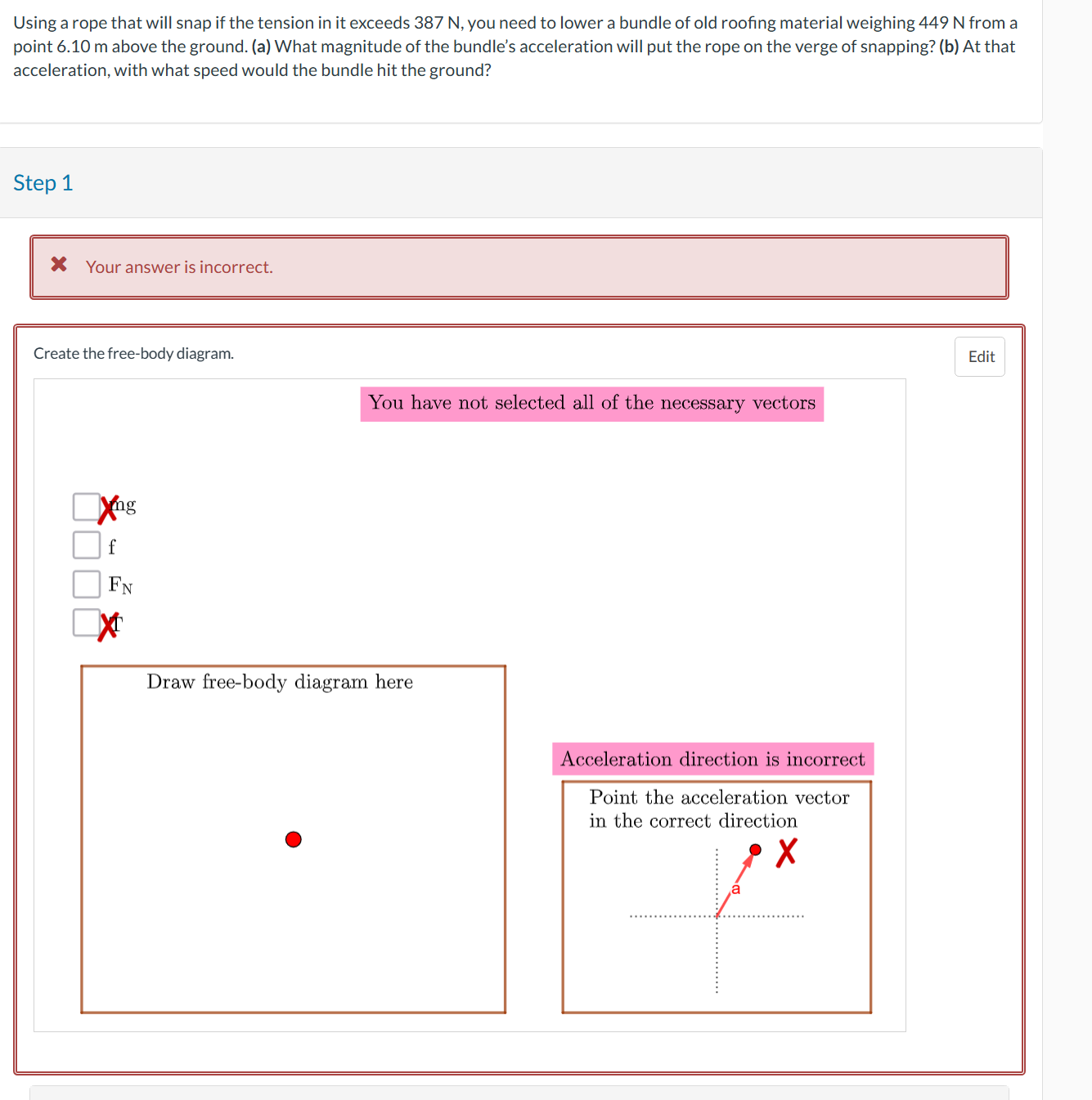 Solved Using a rope that will snap if the tension in it