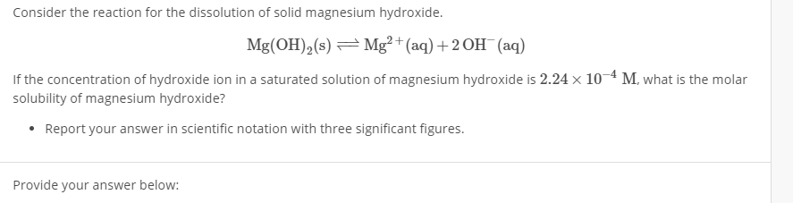 Solved Consider the reaction for the dissolution of solid | Chegg.com