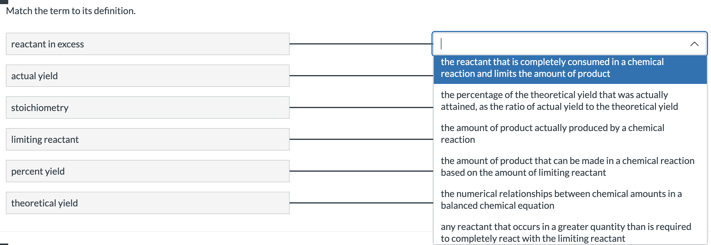 Solved Match The Term To Its Definition Chegg Com