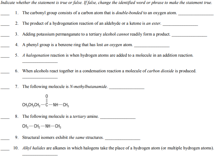 Solved 1. The carbonyl group consists of a carbon atom that | Chegg.com