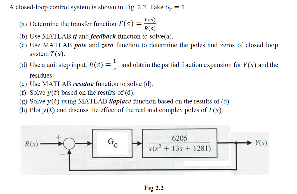 Solved A) Given A multi-loop control system is described