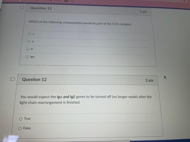 Solved Question 11 2 pts Which of the following components | Chegg.com