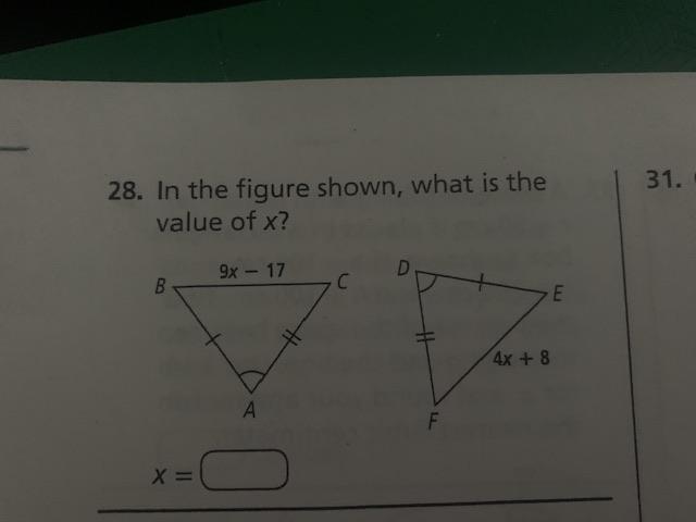 Solved In The Figure Shown What Is The Value Of X Chegg Com