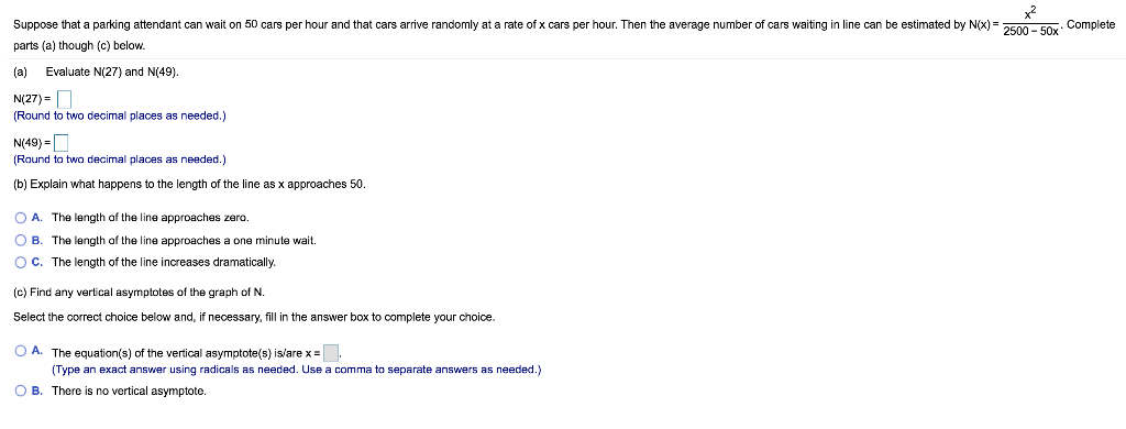 Solved x2 Suppose that a parking attendant can wait on 50 | Chegg.com