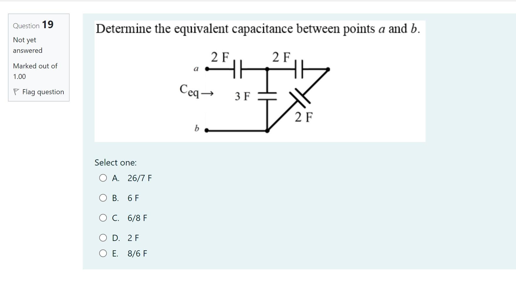 Solved Question 19 Determine The Equivalent Capacitance | Chegg.com