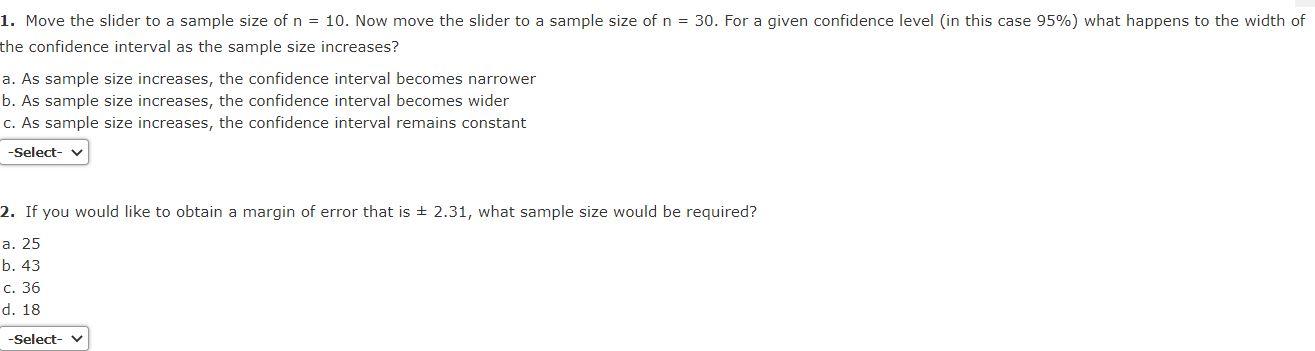 Solved Confidence Intervals and Sample Size - Training | Chegg.com