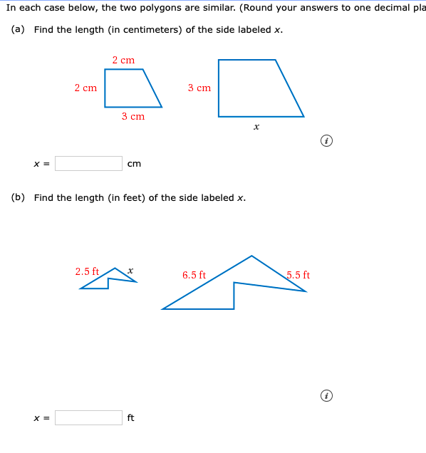 Solved In each case below, the two polygons are similar. | Chegg.com