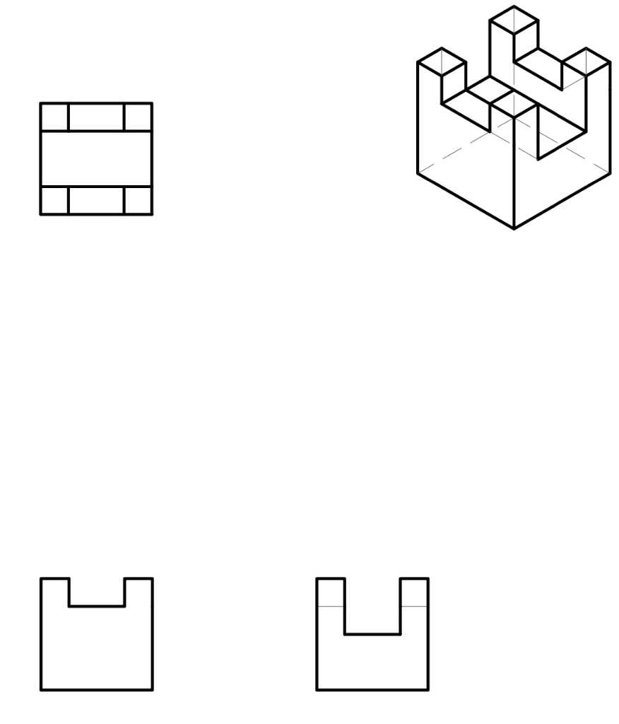 Solved Draw the missing line in the following 6 multiviews. | Chegg.com