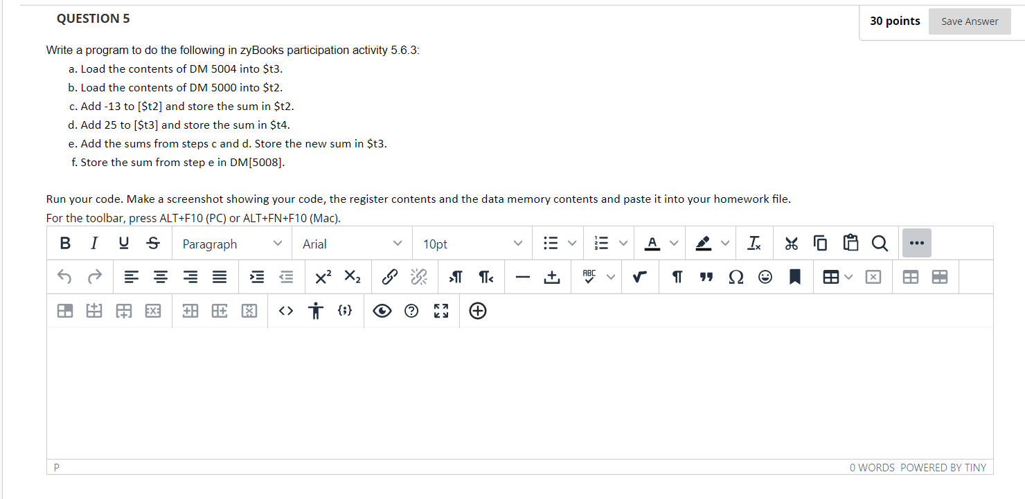 Solved QUESTION 5Write A Program To Do The Following In | Chegg.com