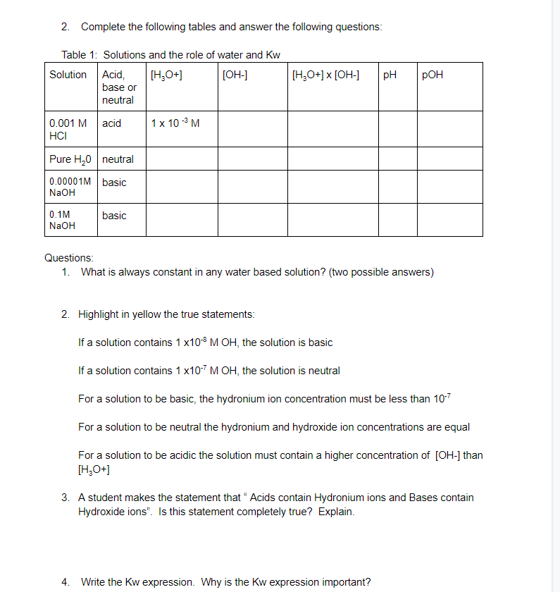 Solved Acids and Bases and pH 1. A. The particulate diagram | Chegg.com