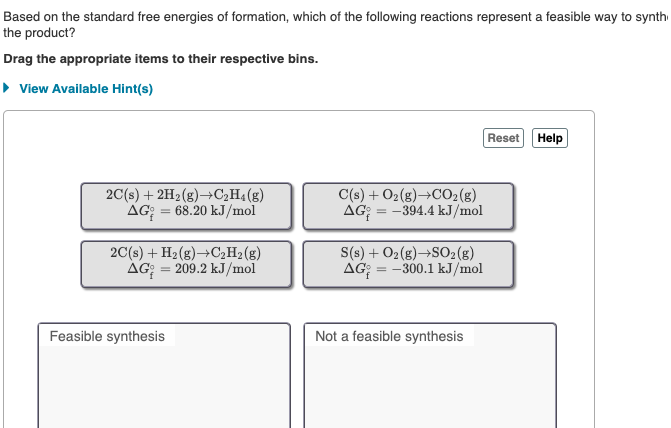 Solved Based On The Standard Free Energies Of Formation Chegg Com