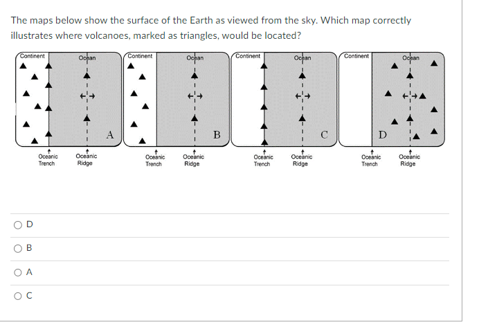 Solved The maps below show the surface of the Earth as | Chegg.com