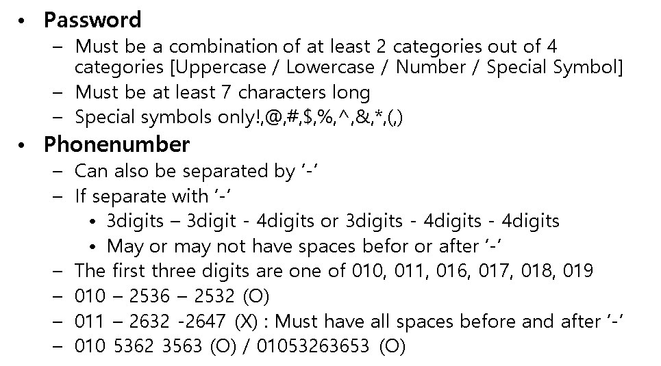 Using html JavaScript Write regular expressions for | Chegg.com