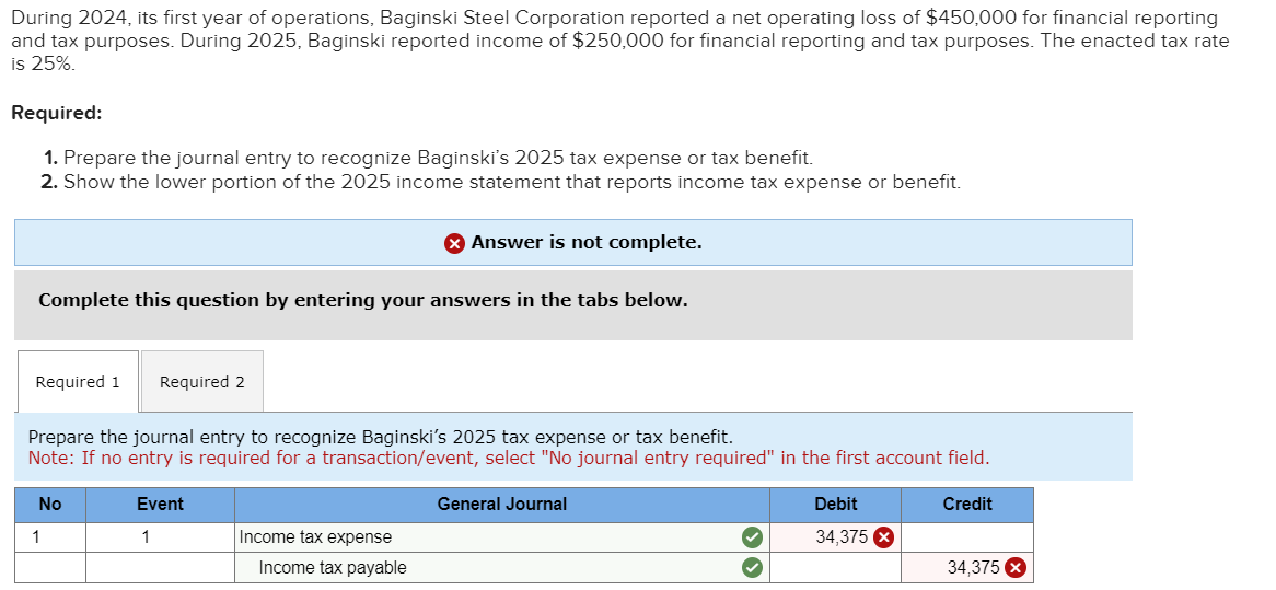 Solved During 2024 , its first year of operations, Baginski