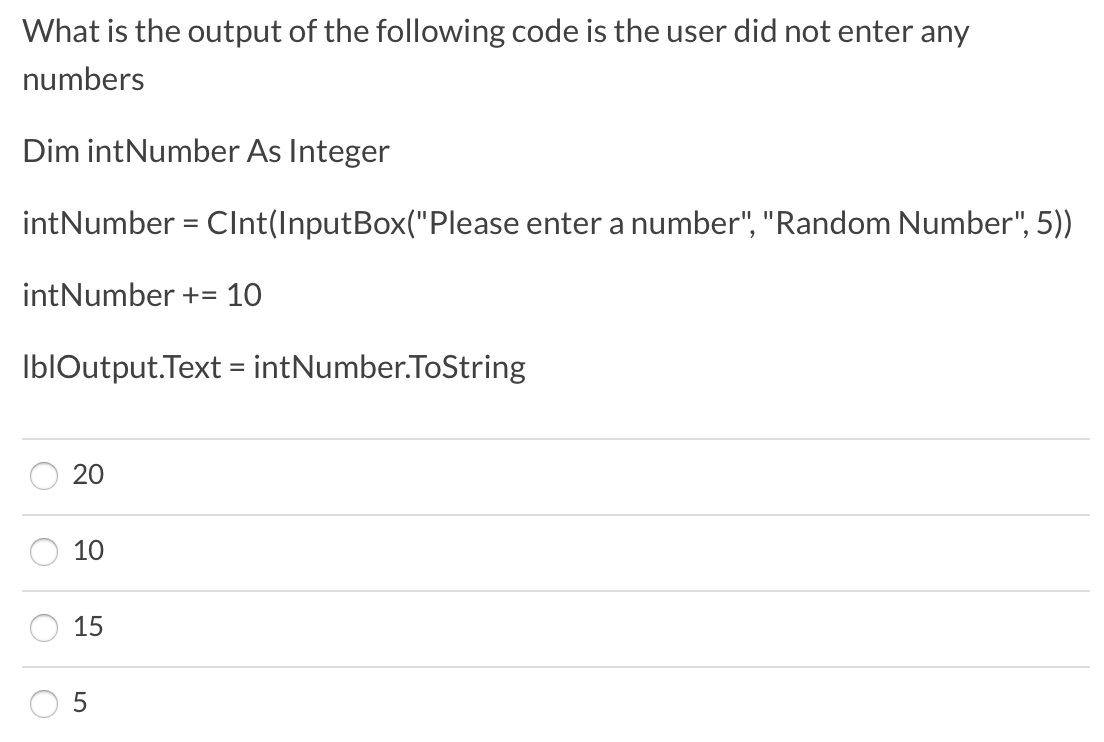 Solved What is the output of the following code is the user | Chegg.com