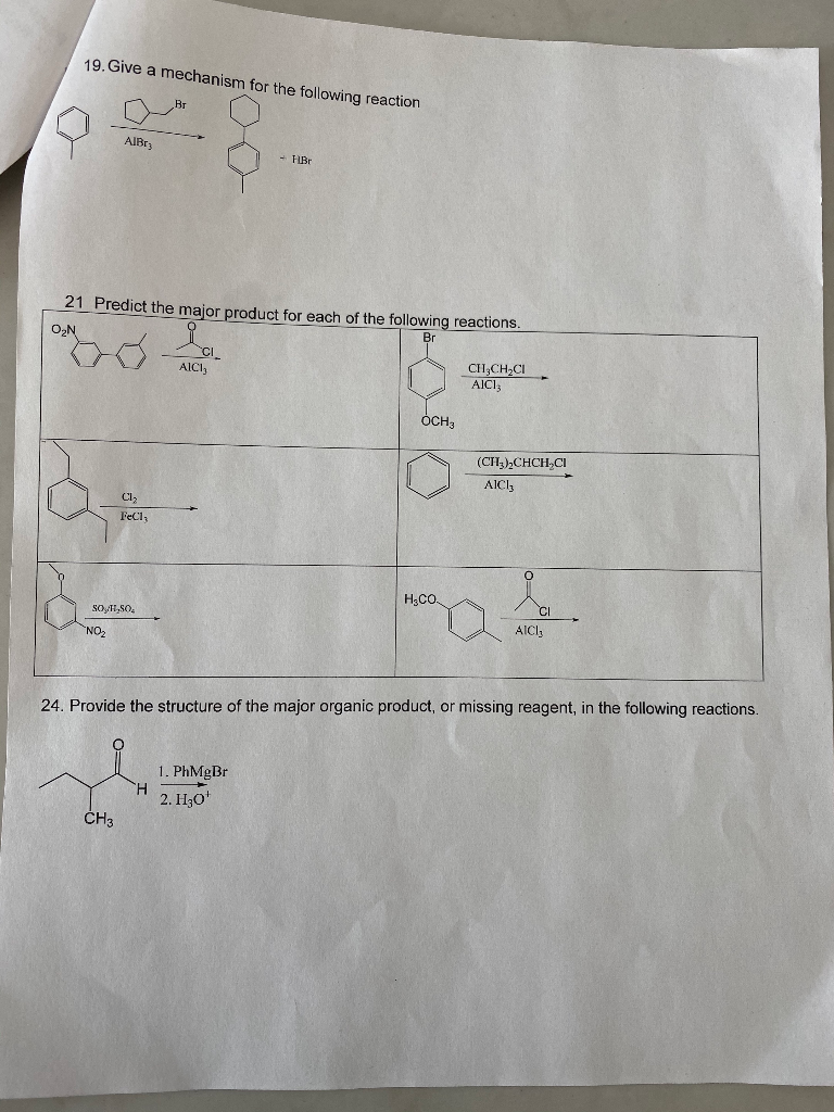 Solved 19. Give a mechanism for the following reaction Вт | Chegg.com
