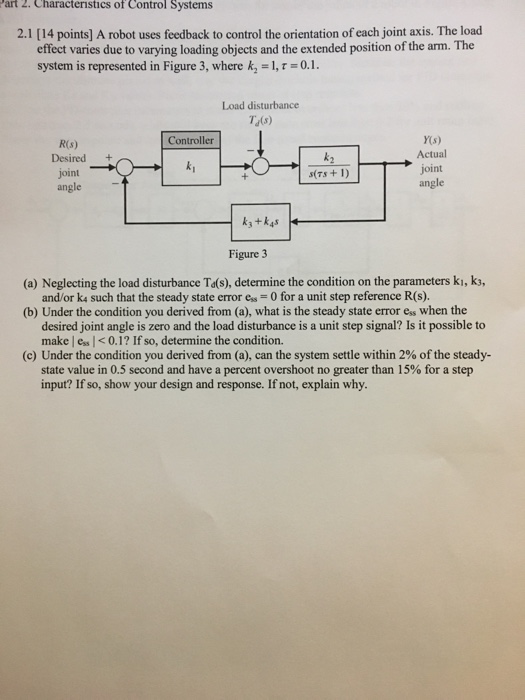 Solved art 2. Characteristics of Control Systems 2.1 [14 | Chegg.com